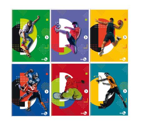 Maxiquaderno Sport fantasia - A4 - 40+2 fogli - 80 gr - 4 mm - conf. 10 pezzi - BM - 0110433 - 8008234104336 - DMwebShop
