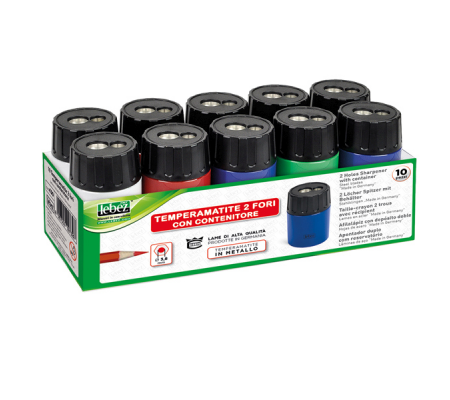Temperamatite - 2 fori - con contenitore - Lebez 430