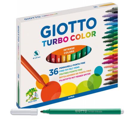 Pennarelli Turbo Color punta - Ø 2,8 mm - colori assortiti astuccio - conf. 36 pezzi - Giotto - 418000 - 8000825413001 - DMwebShop