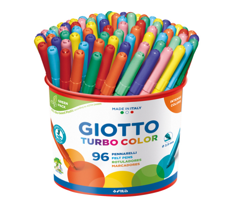Pennarelli Turbo Color punta - Ø 2,8 mm - colori assortiti barattolo - conf. 96 pezzi - Giotto - 521500 - 8000825521508 - DMwebShop