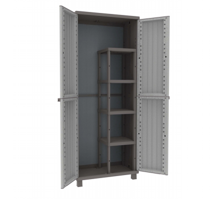 Armadio JWood 368 - 2 ante - PPL effetto legno - 68 x 37,5 x 170 cm - grigio tortora Terry 1002716