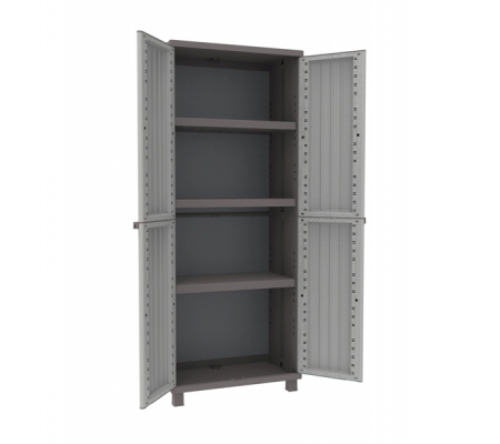Armadio JWood 268 - 2 ante - PPL effetto legno - 68 x 37,5 x 170 cm - grigio tortora Terry 1002717