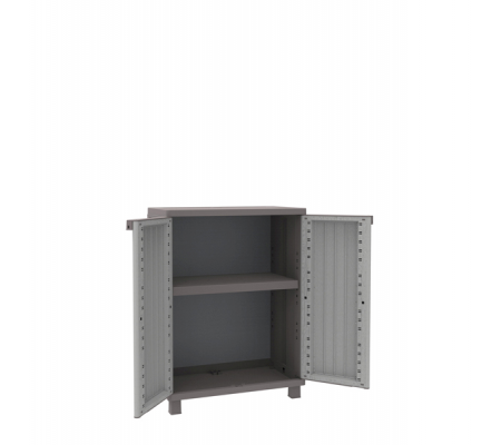 Armadietto JWood 68 - 2 ante - PPL effetto legno - 68 x 37,5 x 91,5 cm - grigio tortora Terry 1002718
