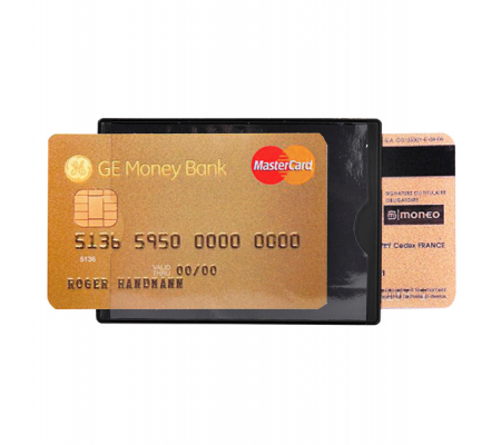 Portadocumenti RFID Hidentity Duo per bancomat-carta di credito - PVC - 8,5 x 6 cm - nero - Exacompta - 5401E - 3130630054016 - DMwebShop