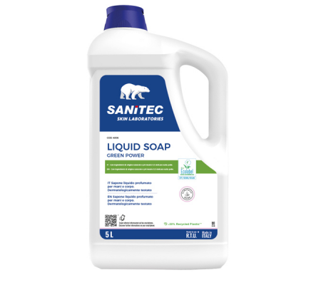 Sapone liquido Green Power - floreale - tanica da 5 lt - Sanitec - 4006 - 8032680394393 - DMwebShop