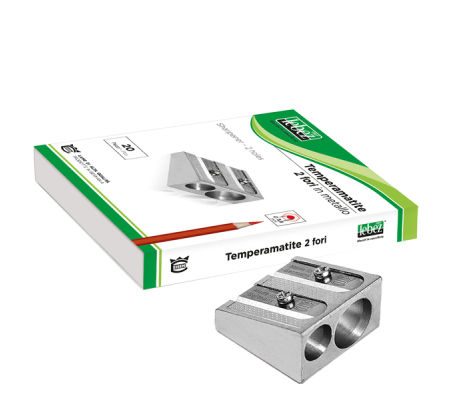 Temperamatite senza contenitore - 2 fori - in metallo - cuneiforme - Lebez 020