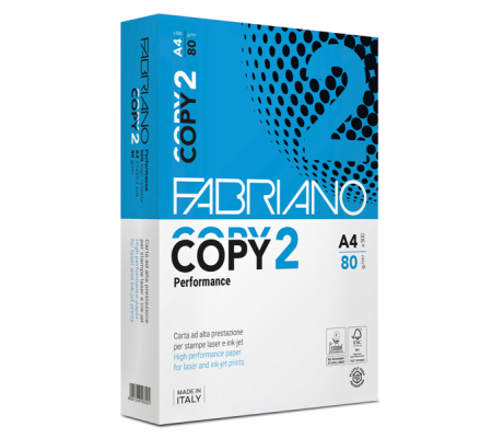 Carta fotocopie Copy 2 - A4 - 80 gr - bianco - conf. 500 fogli - Fabriano - 92803006 - 8001348103004 - DMwebShop