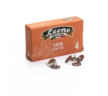 Puntine - n. 4 - acciaio lucido - scatola 100 pezzi - conf. 10 pezzi - Leone dell'era - PL4 - 49774A - DMwebShop