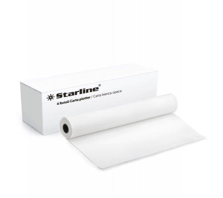 Carta plotter - stampa inkjet - 420 mm x 50 mt - 80 gr - opaca - bianco - Starline - STL2536 - 8025133039736 - DMwebShop