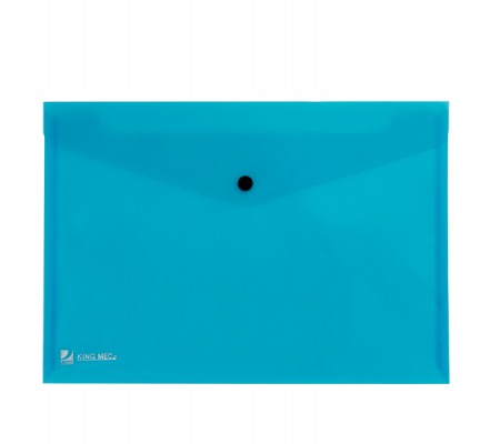 Busta con bottone Pull - 21 x 29,7 cm - azzurro - King Mec 00111316