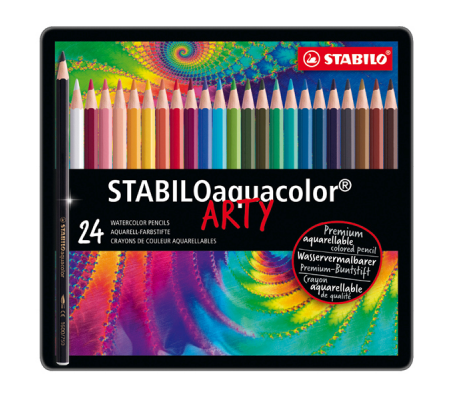 Pastello Aquacolor 1624 - tratto 2,8 mm - colori assortiti - astuccio 24 pezzi - Stabilo - 1624-5 - 4006381146494 - DMwebShop