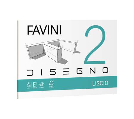 Album conf. 5 pezzi - Favini 2 - 33 x 48 cm - 110 gr - 10 fogli - liscio - A170313 - 8007057370003 - DMwebShop