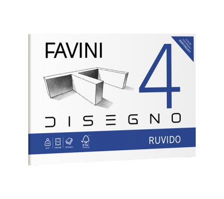 Album conf. 5 pezzi - Favini 4 - 33 x 48 cm - 220 gr - 20 fogli - ruvido - A168503 - 8007057331103 - DMwebShop