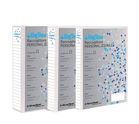 Raccoglitore personalizzabile KingShow 4 anelli a D 25 mm dorso 4 cm 22 x 30 cm bianco Starline 1410210 BLANC - 17103