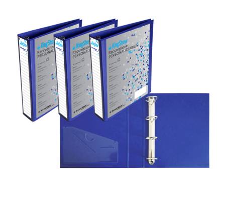 Raccoglitore personalizzabile KingShow 4 anelli a D 25 mm dorso 4 cm 22 x 30 cm blu Starline 1410210 BLEU - 17104