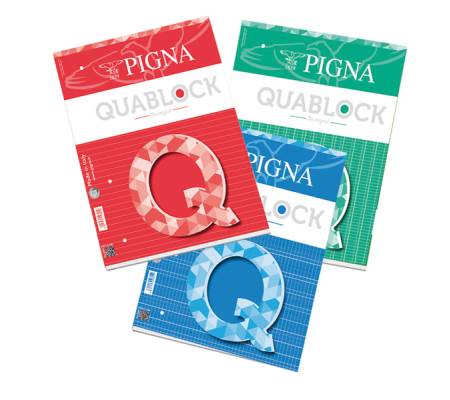 Blocco Quablock Original ricambi forati - A4 - quadretti 4 mm - 80 gr - 50 fogli - conf. 5 pezzi - Pigna - 00609774M - 8005235199002 - DMwebShop