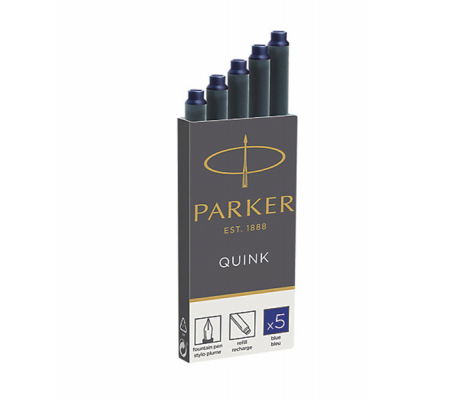 Cartucce standard inchiostro Quink - lunghezza 75 mm - blu - scatola 5 pezzi - Parker - 1950384 - 3501179503844 - DMwebShop