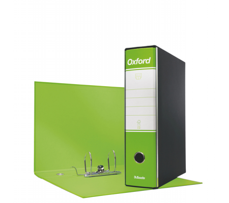 Registratore Oxford G85 - dorso 8 cm - protocollo 23 x 33 cm - verde lime - Esselte 390785600