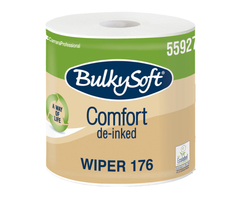 Bobina asciugatutto Comfort - 2 veli - 24 cm x 176 mt - 18 gr - Ø 25 cm - microgoffrata - bianco - conf. 2 pezzi - Bulkysoft - 55927.E11 - 8018426559271 - DMwebShop