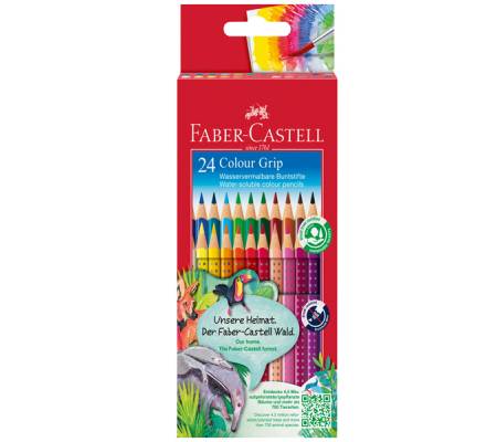 Matite colorate Color Grip - acquerellabili - scatola 24 pezzi - Faber Castell - 112424 - 4005401124245 - DMwebShop