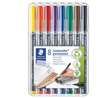 Pennarello Astucci Lumocolor permanent 313 - punta 4 mm - colori assortiti - Staedtler - 313WP8 - 4007817308585 - DMwebShop