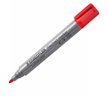 Marcatore Lumocolor Flipchart 356 - a base d'acqua - punta tonda - 2 mm - rosso - Staedtler - 3562 - 4007817356012 - DMwebShop