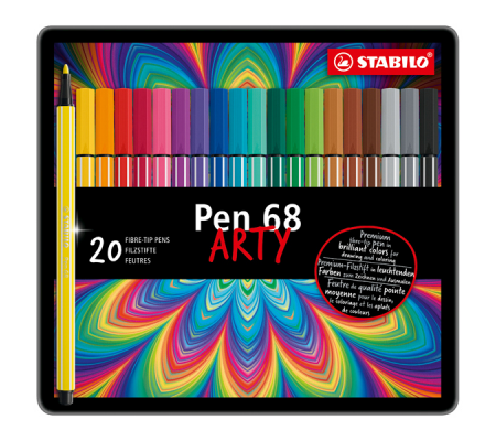 Pennarelli Pen 68 - colori assortiti - scatola in metallo 20 pezzi - Stabilo - 6820-6 - 4006381327206 - DMwebShop