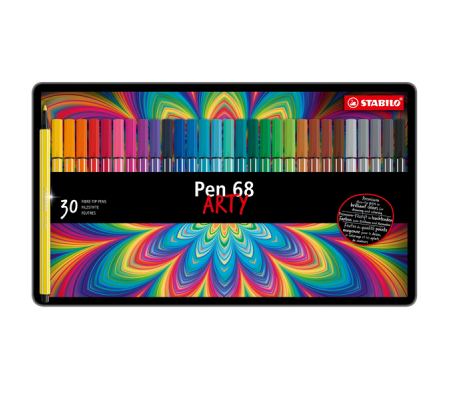Pennarelli Pen 68 - colori assortiti - scatola in metallo 30 pezzi - Stabilo - 6830-6 - 4006381327237 - DMwebShop