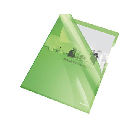 Cartelline a L PVC liscio - 21 x 29,7 cm - verde cristallo - conf. 25 pezzi - Esselte - 55436 - 5902812554366 - DMwebShop