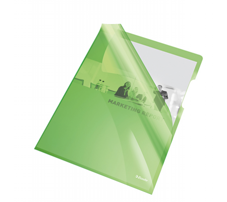 Cartelline a L PVC liscio - 21 x 29,7 cm - verde cristallo - conf. 25 pezzi - Esselte - 55436 - 5902812554366 - DMwebShop