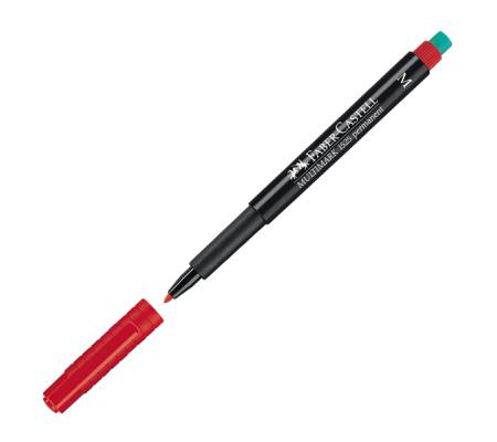 Pennarello Multimark universale permanente con gomma - punta media 1 mm - rosso - conf. 10 pezzi - Faber Castell - 152521 - 4005401525219 - DMwebShop