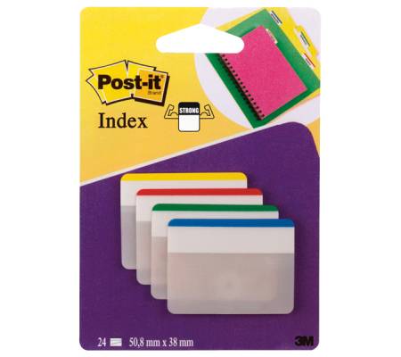 Segnapagina - Post it Index Strong - per archivio - 50,8 x 38 mm - colori classici - conf. 24 pezzi - 7000029877 - 51131973442 - DMwebShop