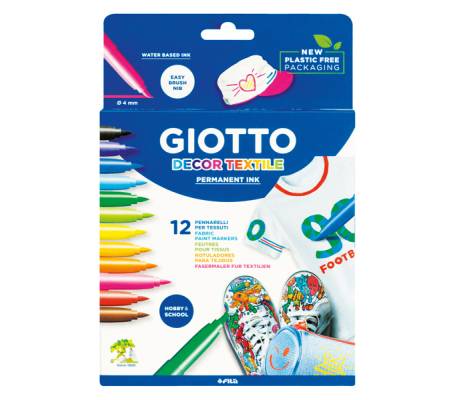 Pennarelli - Decor Textile - per tessuto - astuccio 12 pennarelli - Giotto - 494900 - 8000825495007 - DMwebShop