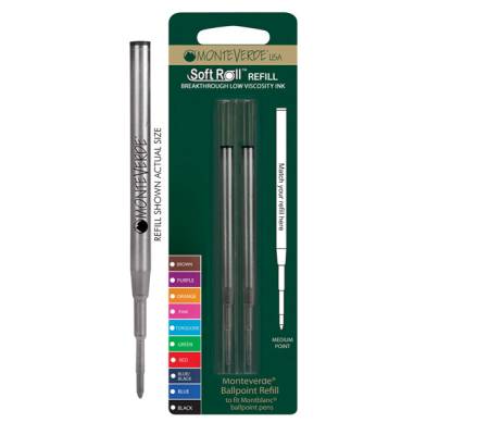 Refill per sfera Montblanc - punta media - nero - conf. 2 pezzi - Monteverde - J222301 - 64761A - DMwebShop