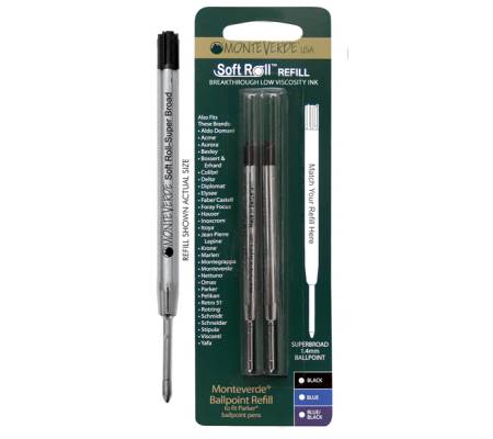 Refill per sfera Parker - punta large - blu - conf. 2 pezzi - Monteverde - J221503 - DMwebShop