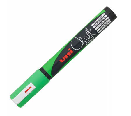Marcatore a gesso liquido Uni Chalk Marker - punta tonda - 1,8 - 2,5 mm - verde fluo - Uni Mitsubishi - M PWE5M VF - 4902778140048 - DMwebShop