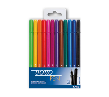 Pennarello fineliner Pen - 0,5 mm - colori assoriti - busta 12 pennarelli - Tratto - 807700 - 8000825005541 - DMwebShop