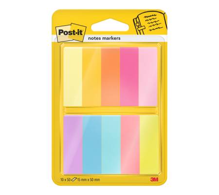Segnapagina in carta - 12,7 x 44 mm - 10 colori assortiti - conf. 500 pezzi - Post-it - 7100234524 - 51141380469 - DMwebShop