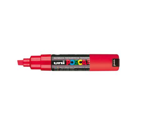 Marcatore a base d'acqua Uni Posca PC8K - punta a scalpello - 8 mm - rosso - Uni Mitsubishi - M PC8K R - 4902778916476 - DMwebShop