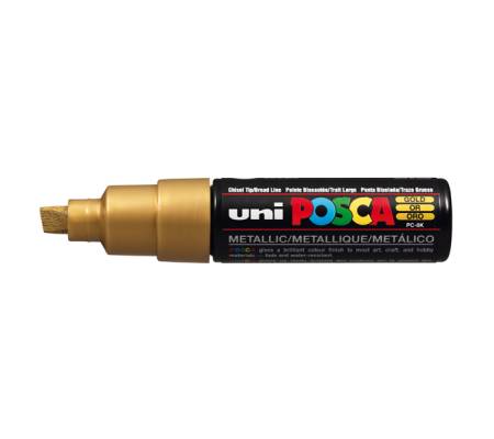 Marcatore Uni Posca PC8K - punta a scalpello - 8 mm - oro - Uni Mitsubishi - M PC8K ORO - 4902778113608 - DMwebShop
