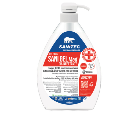 Sani Gel Med igienizzante mani - 600 ml - Sanitec - 1035 - 8054633839423 - DMwebShop