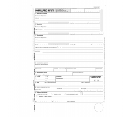Formulario dei rifiuti snap - 4 copie - conf. 50 pezzi - Data Ufficio - DU18583030F - DMwebShop