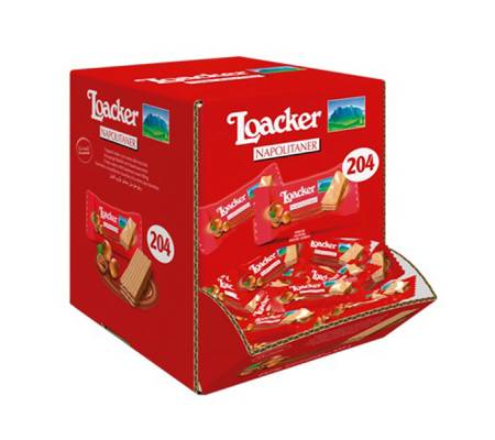 Wafer Minis Napolitaner - confezione monoporzione da 3,2 gr - dispenser self service da 204 pezzi - Loacker - LONAP - 8000380198207 - DMwebShop