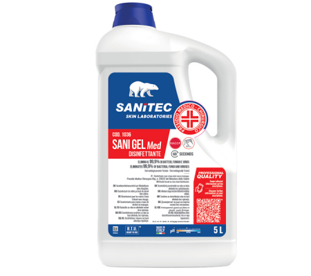 Sani gel med - igienizzante mani - 5 lt - Sanitec - 1036 - 8054633839430 - DMwebShop
