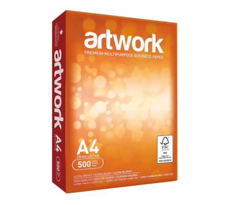 Carta da fotocopie Bianca Art Work - A4 - 75 gr - risma da 500 fogli (drop) - conf. 5 pezzi - Lecta - 160285drop - DMwebShop