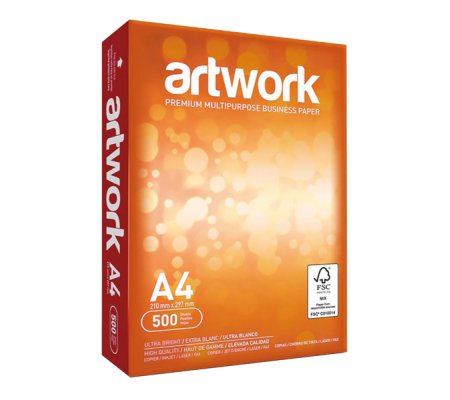Carta da fotocopie Bianca Art Work - A4 - 75 gr - risma da 500 fogli (drop) - conf. 5 pezzi - Lecta - 160285drop - DMwebShop