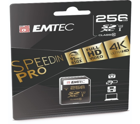 SD Speedin USH-1 U3 - 256 Gb - Emtec - ECMSD256GXC10SP - 3126170155245 - DMwebShop