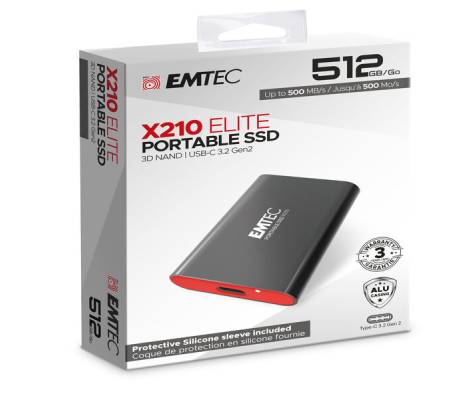 X210 External - 512 Gb - Cover Protettiva in silicone - Emtec - ECSSD512GX210 - 3126170173751 - DMwebShop