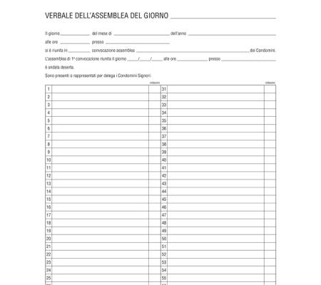 Registro verbali assemblea condominio - 31 x 24,5 cm - 96 fogli - Edipro - E2529 - 8023328252908 - DMwebShop