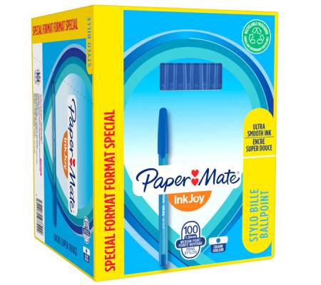 Penna a sfera con cappuccio Inkjoy 100 RT - punta 1 mm - blu - conf. 80+20 pezzi - Papermate - S0977420 - 3501170977422 - DMwebShop